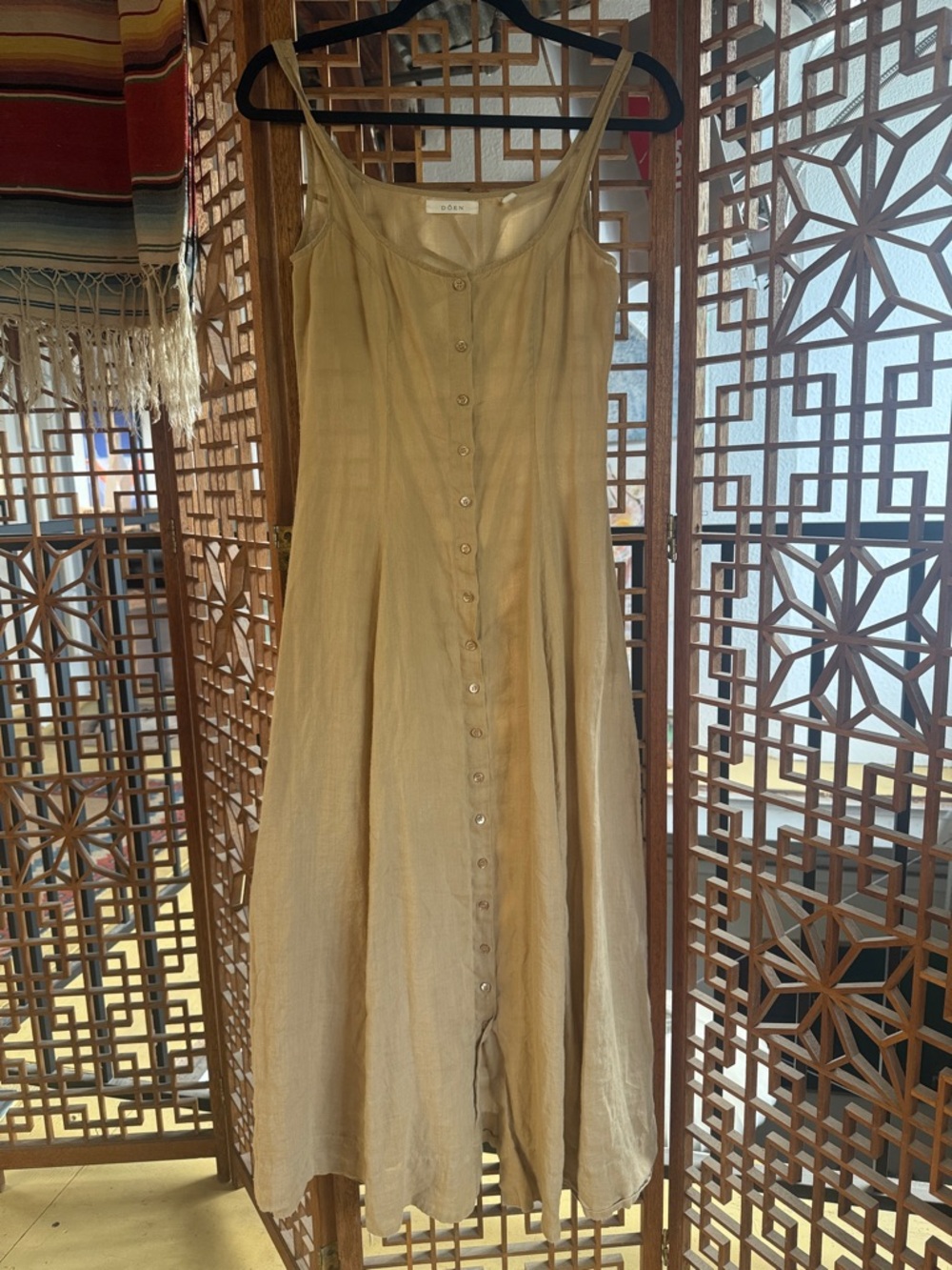 Doen Lantana Linen Dress in oaken xxs